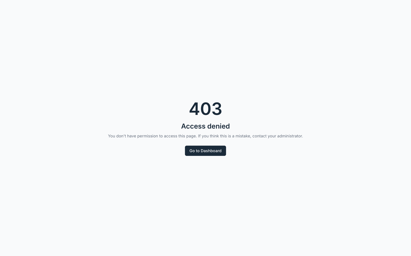 The catalogue at /connectors as a Contributor sees it — the role check returns 403.